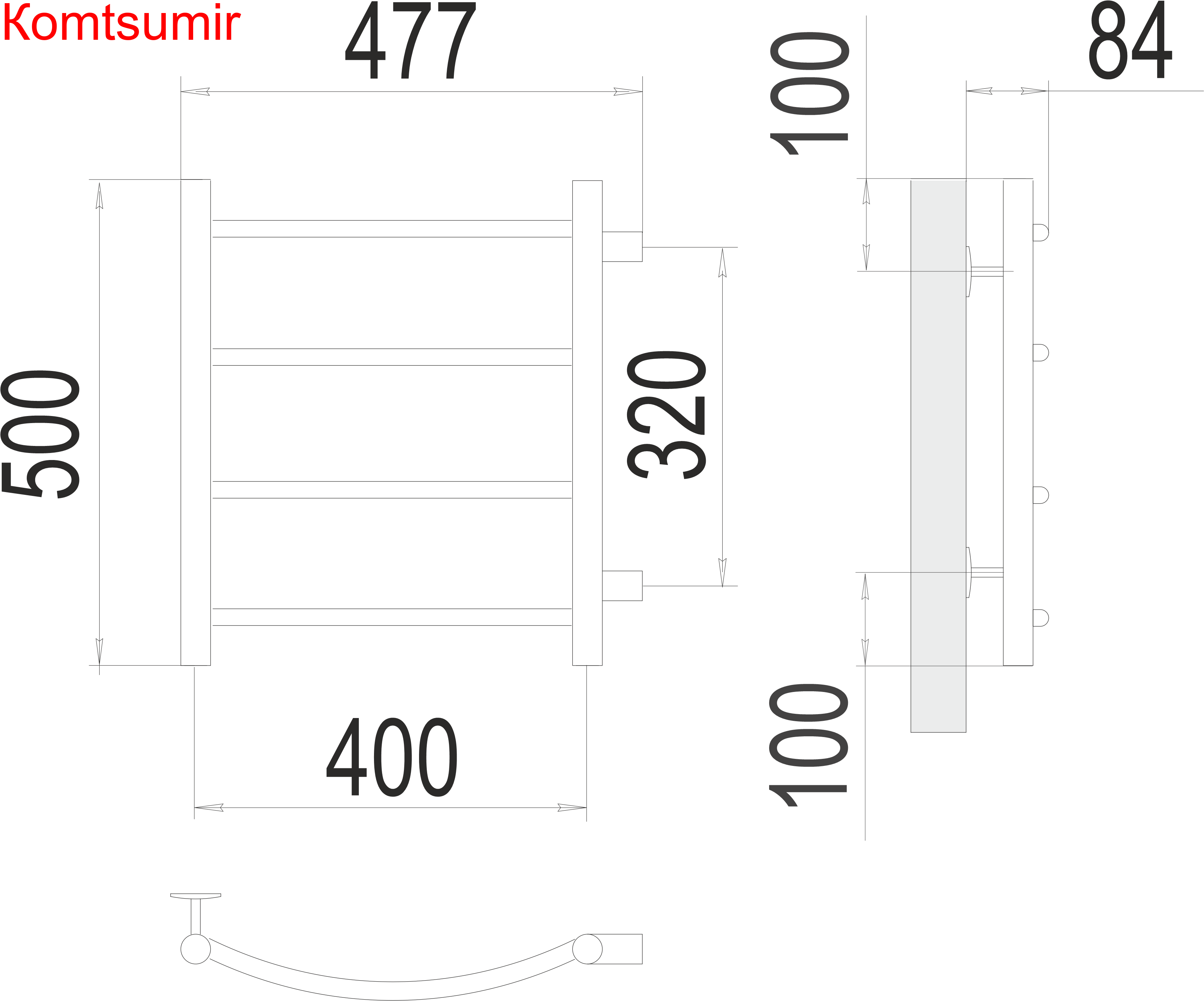 Классик П4 400х500 бп320 Полотенцесушитель  TERMINUS Классик П4 400х500 бп320 Полотенцесушитель  TERMINUS