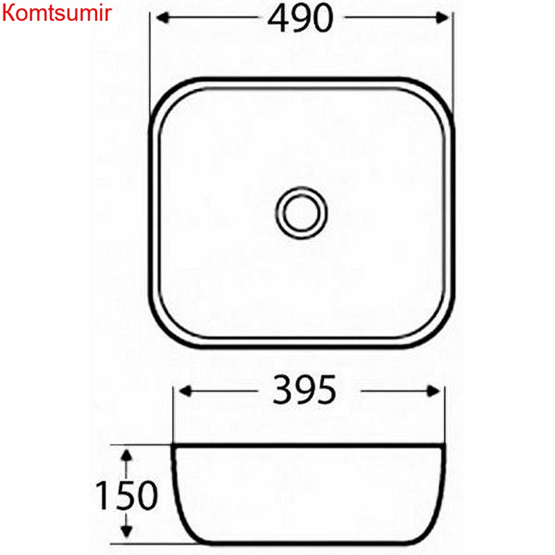 Раковина Azario 490х395х150 накладная, белый глянец (AZ-2143)
