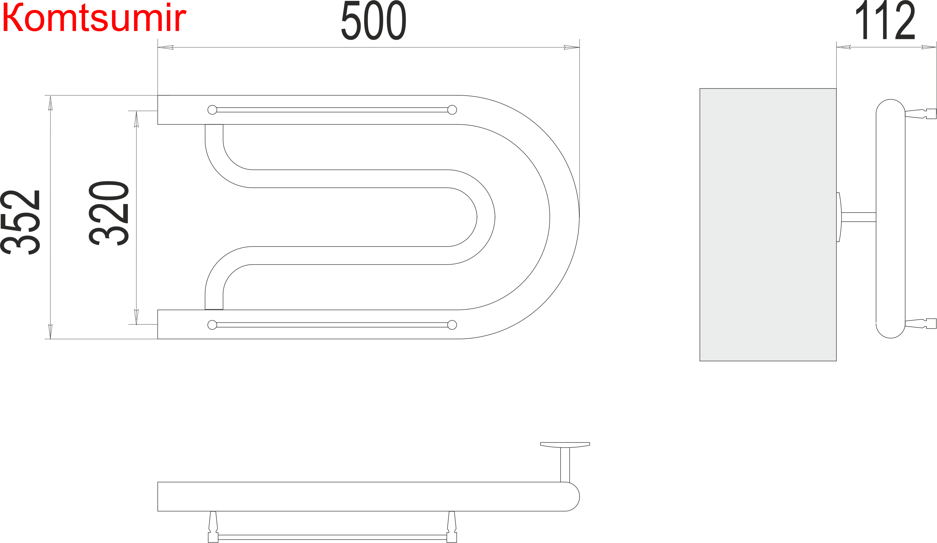 Фокстрот БШ 320х500 Полотенцесушитель  TERMINUS