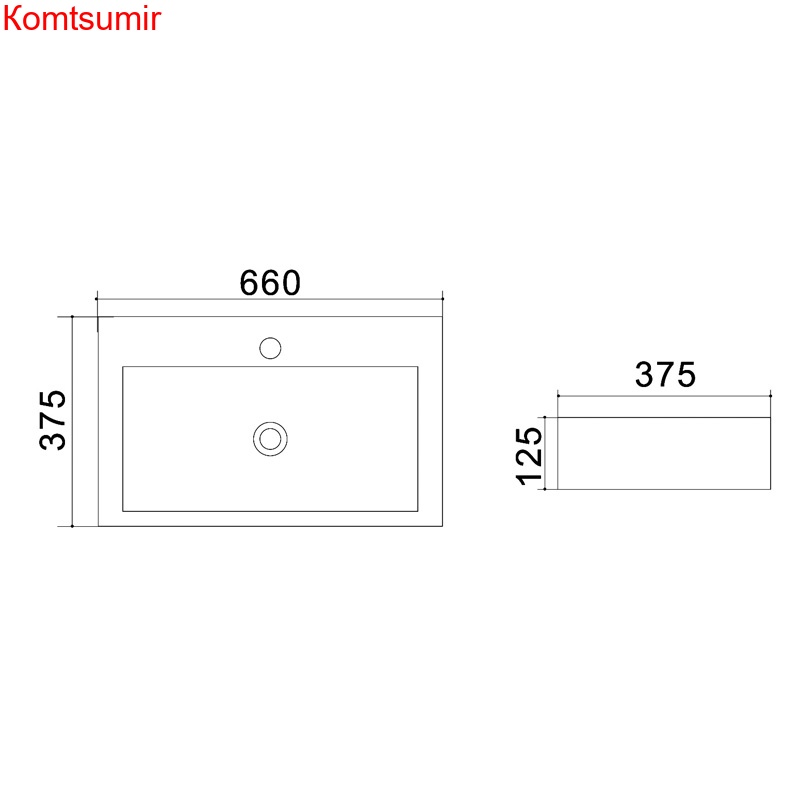 Раковина Azario 66х37.5х12.5 накладная, белая (AZ-4310)