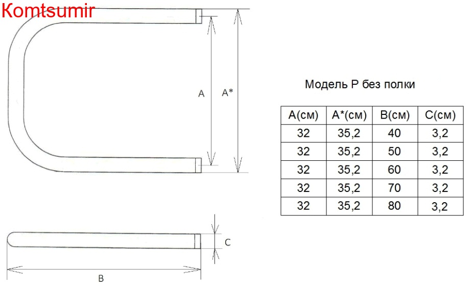 Полотенцесушитель водяной Двин P 32/60 1