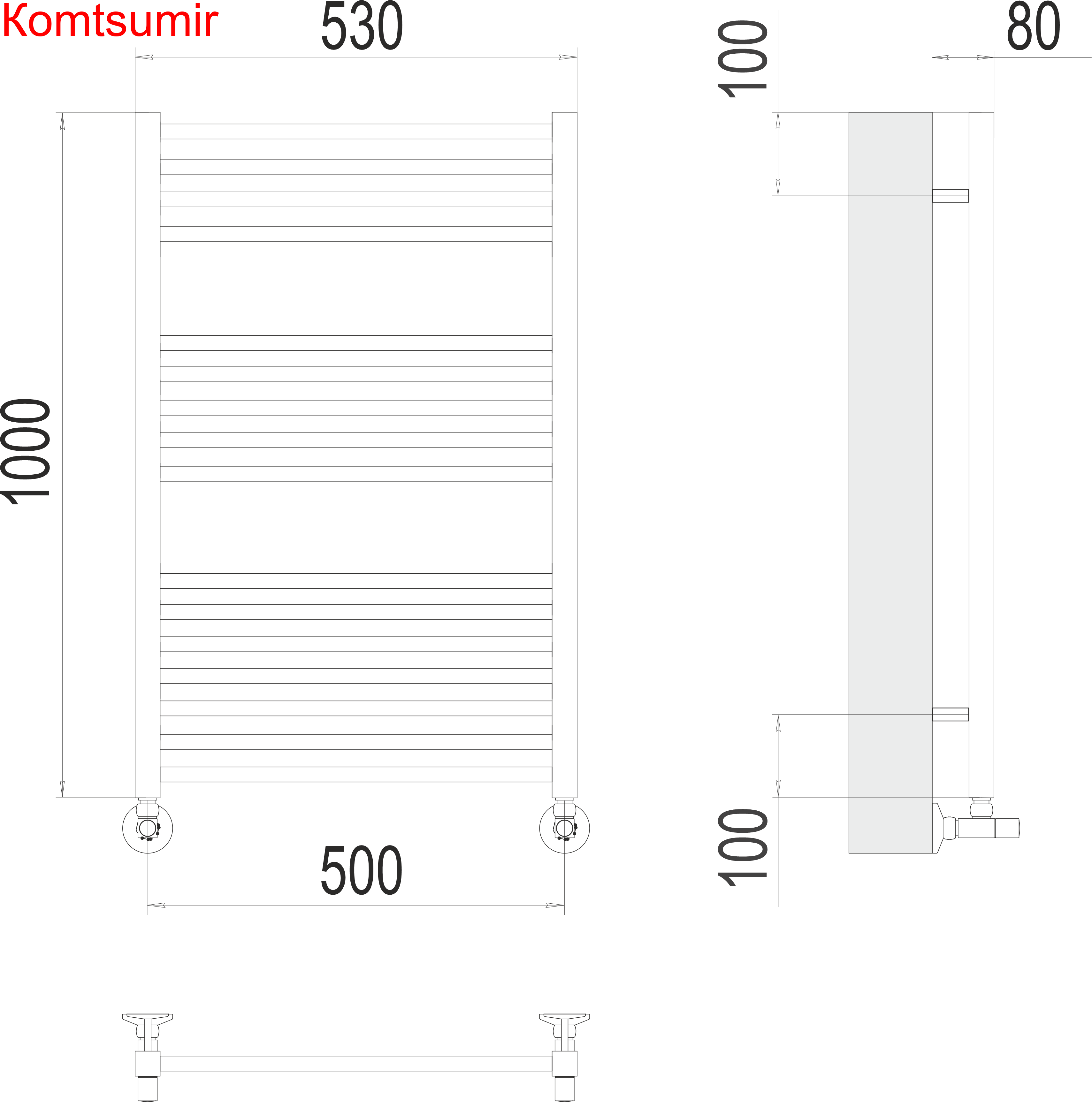 Ватикан П16 500х1000 Полотенцесушитель  TERMINUS