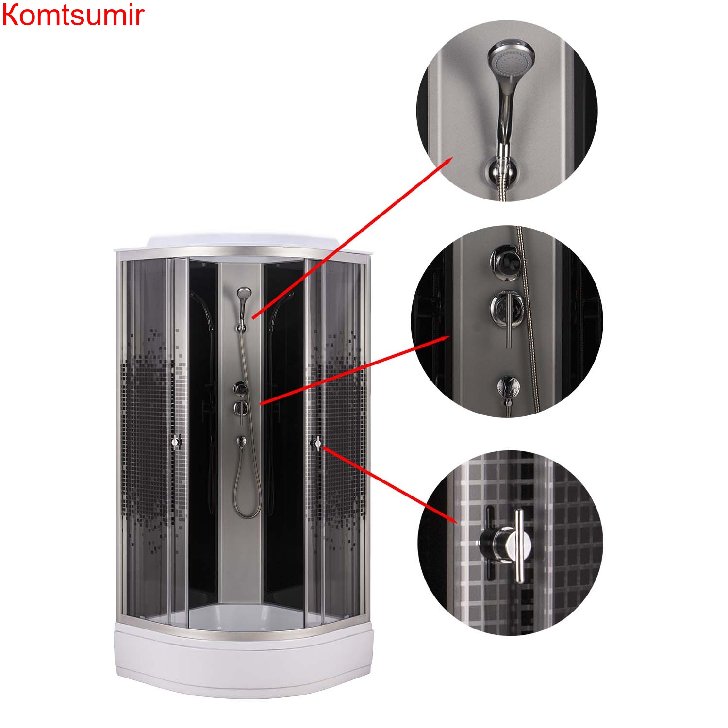 Душевая кабина Loranto 100x100x215 поддон 13 см, 4 мм прозрачное стекло с рисунком "мозайка" (CS-1000-13ТМ/М) Душевая кабина Loranto 100x100x215 поддон 13 см, 4 мм прозрачное стекло с рисунком "мозайка" (CS-1000-13ТМ/М)