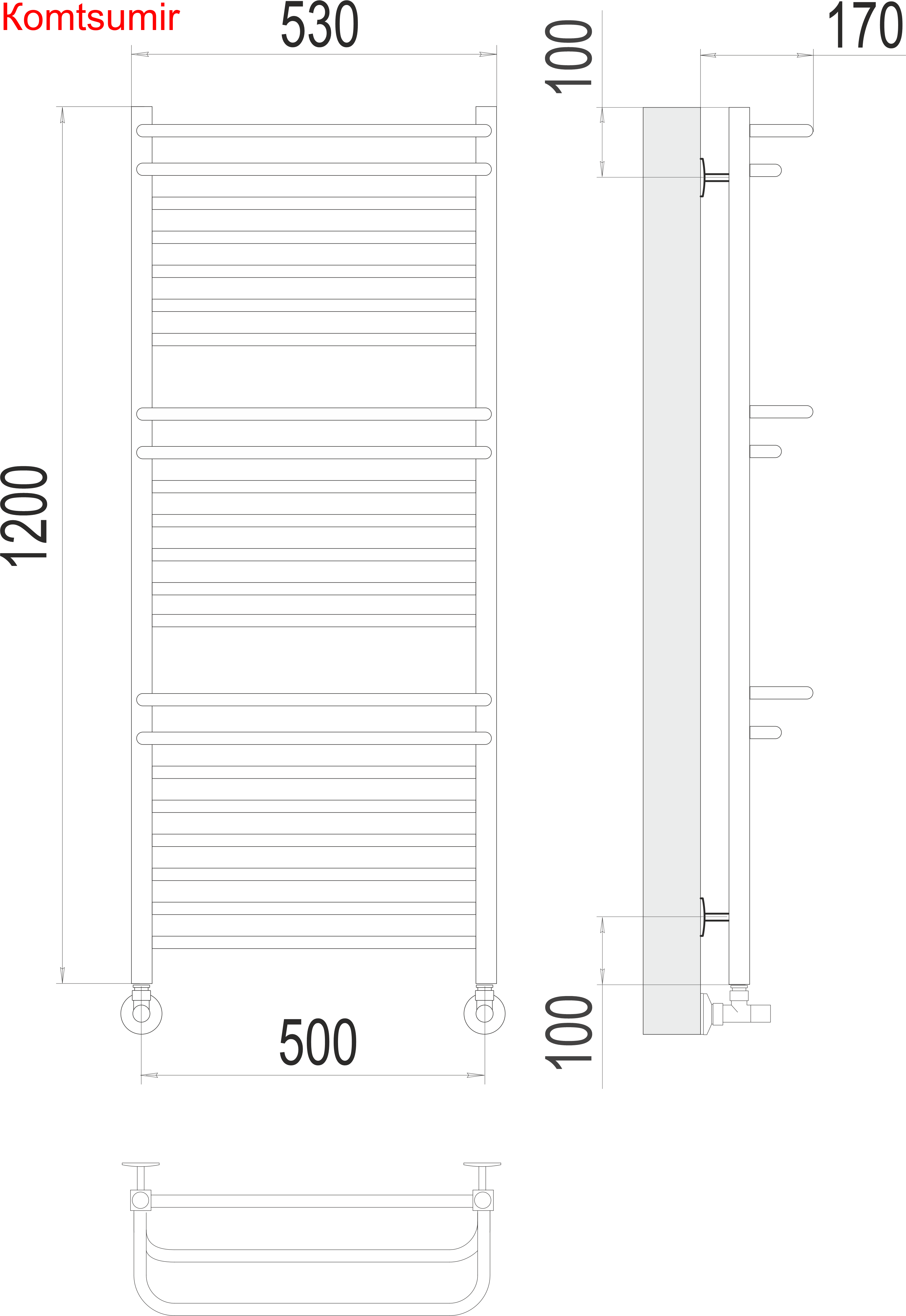 Орион П22 500х1200 Полотенцесушитель  TERMINUS
