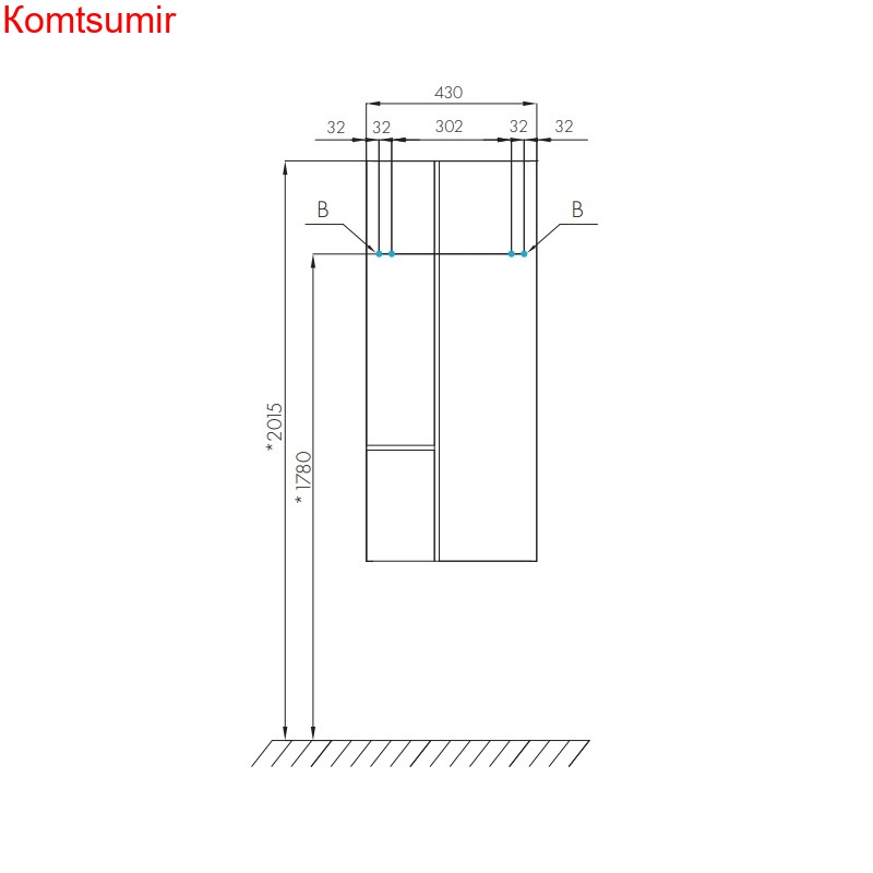 Модуль для зеркала AQUATON Мишель 43, дуб фьорд/дуб рустикальный (1A244203MIX30)