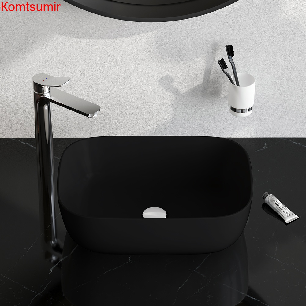 M8FWCC10450BM Func Раковина накладная, прямоугольник, 45 см, цвет черный матовый