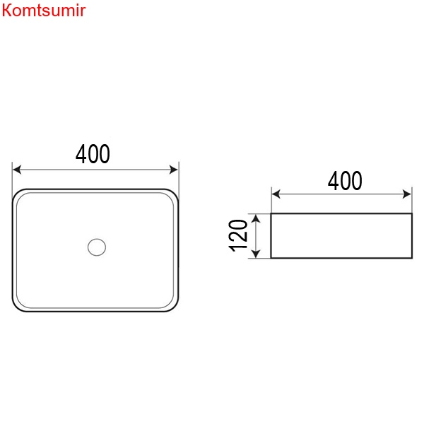 Раковина Azario 40х40х12 накладная, белая (AZ-4322)