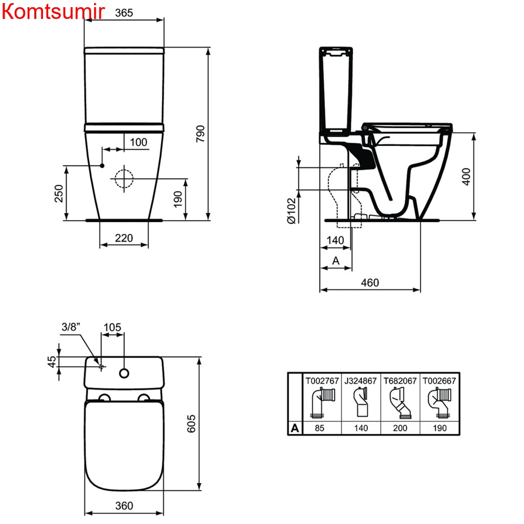 Бачок для унитаза Ideal Standard i.life S нижняя подводка, 4,5/3 л (T473501)