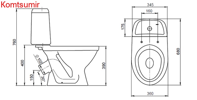 Santeri Прайм Унитаз-компакт напольный с сидением стандарт