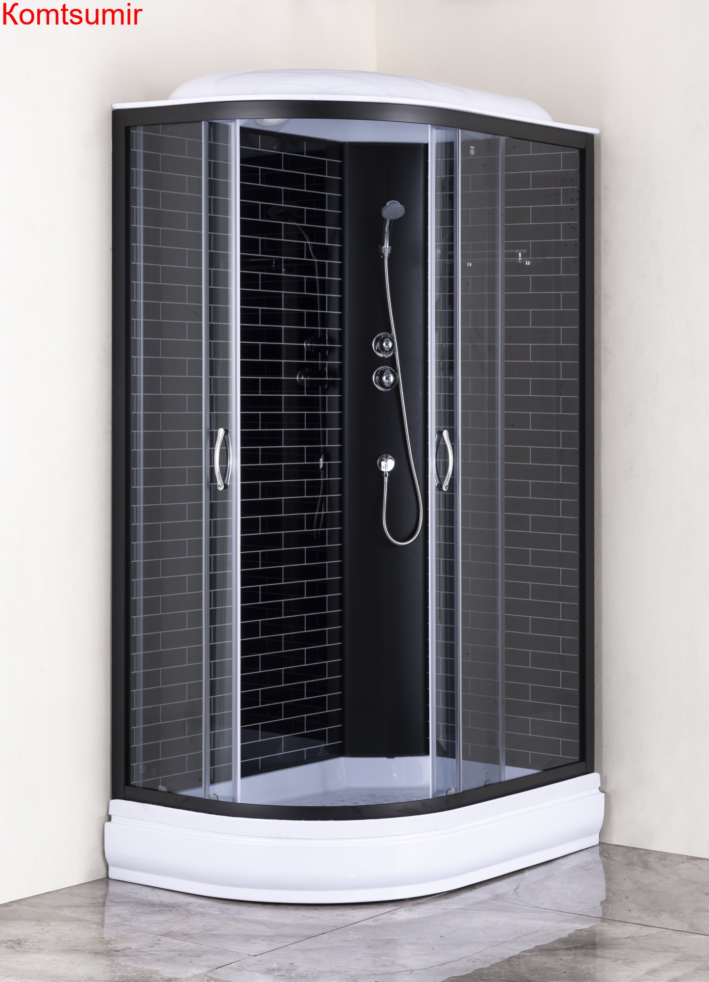 Душевая кабина Loranto 120х80х215  поддон 20 см, черный кирпичный узор, серое стекло 4 мм, профиль черный (CS-66120-20R GB 120) Душевая кабина Loranto 120х80х215  поддон 20 см, черный кирпичный узор, серое стекло 4 мм, профиль черный (CS-66120-20R GB 120)