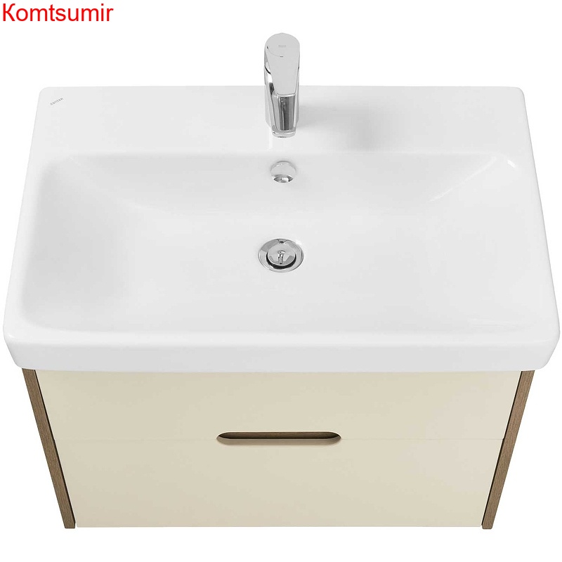 Тумба под раковину AQUATON Оливия 70 подвесная Бежевый/Дуб веллингтон (1A254301OLVG0)