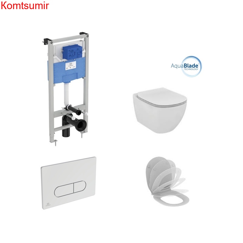 Пневматический промо-набор 4 в 1 Ideal Standard Пневматический комплект ProSys + Подвесной унитаз и сиденье с крышкой TESI