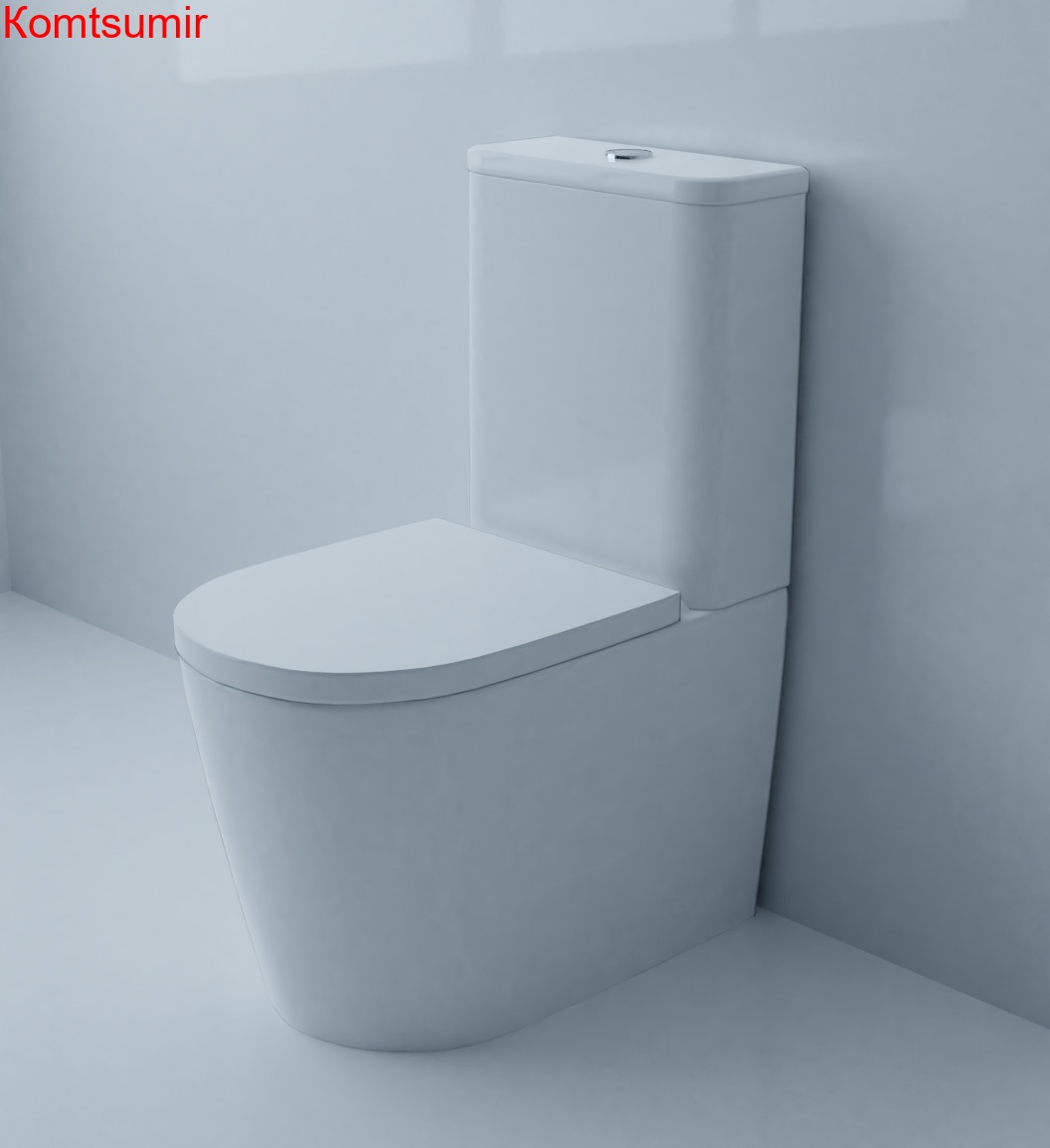 Унитаз компакт напольный Azario Luana 615х375х840 безободковый с сиденьем микролифт (AZ-8593)