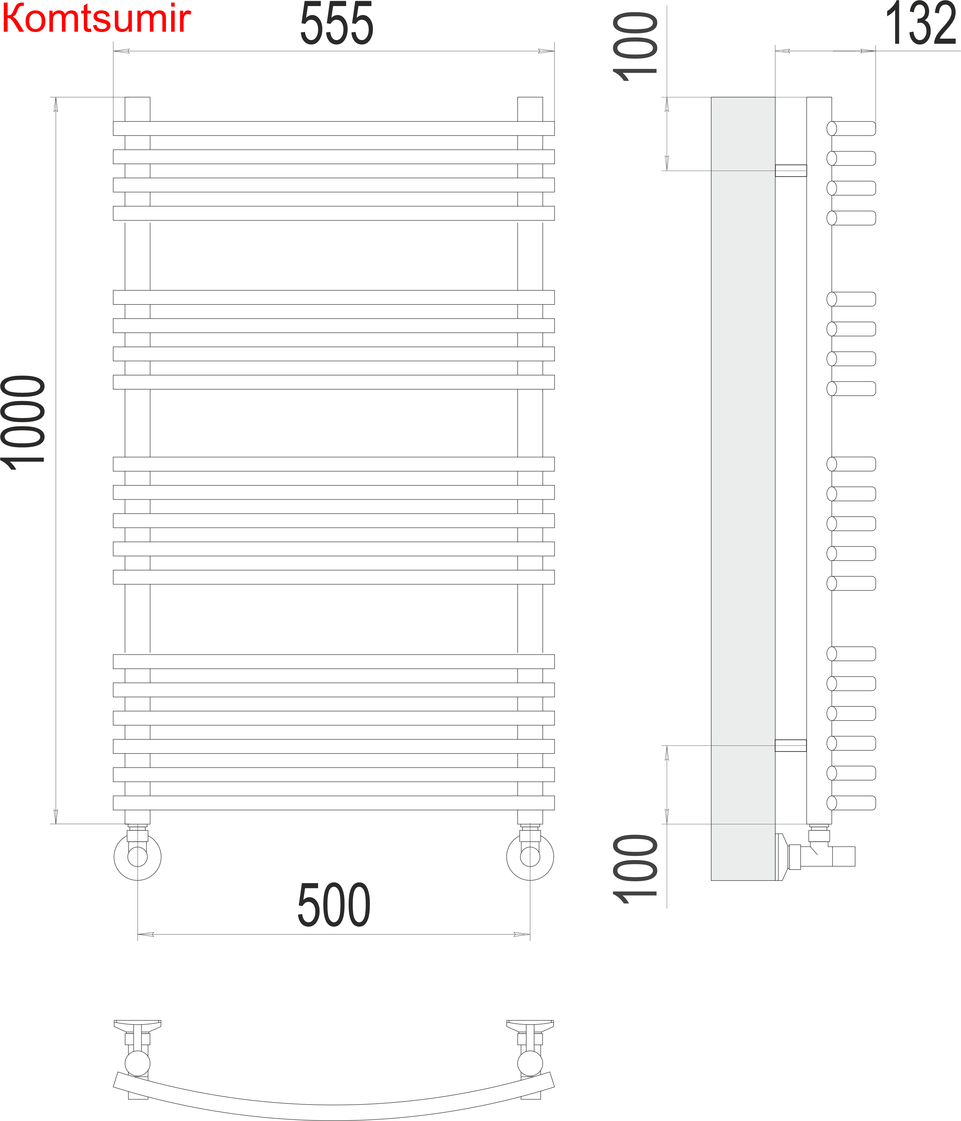 Марио П19 500х1000 Полотенцесушитель  TERMINUS