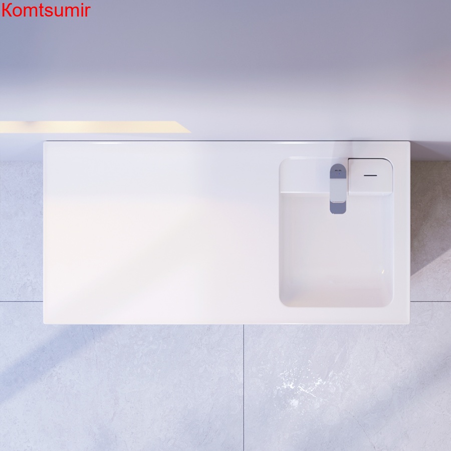 M85AWPR1001WG X-Joy, Раковина над стиральной машиной, литьевой мрамор, правая, 100 см, белый глянец