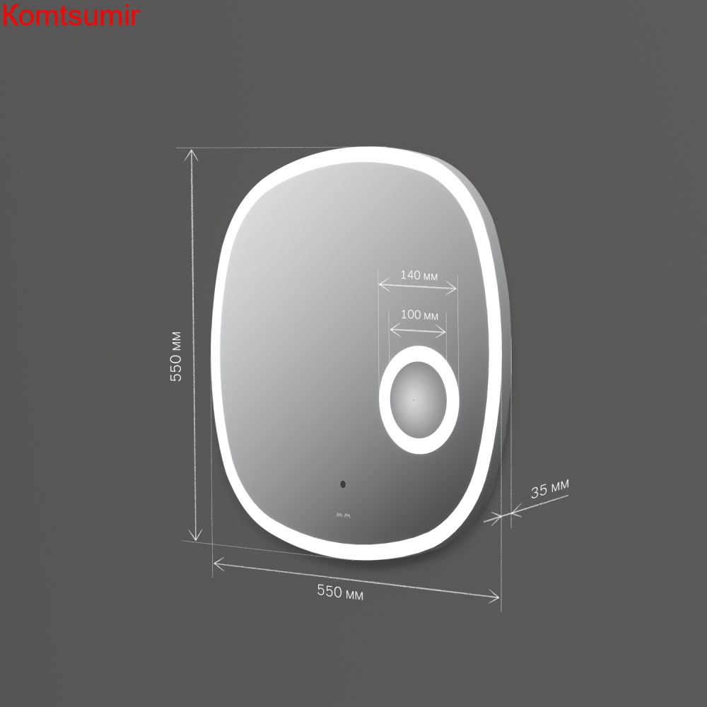 M8FMOX0553SA Func, Зеркало настенное с контурной LED-подсветкой, ИК сенсором и косметическим зеркало M8FMOX0553SA Func, Зеркало настенное с контурной LED-подсветкой, ИК сенсором и косметическим зеркало