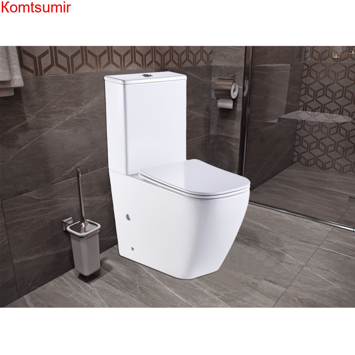 Унитаз напольный Azario LEVANTO 620x380x830 безободковый в комплекте с бачком и сиденьем дюропласт микролифт (AZ-1228A)