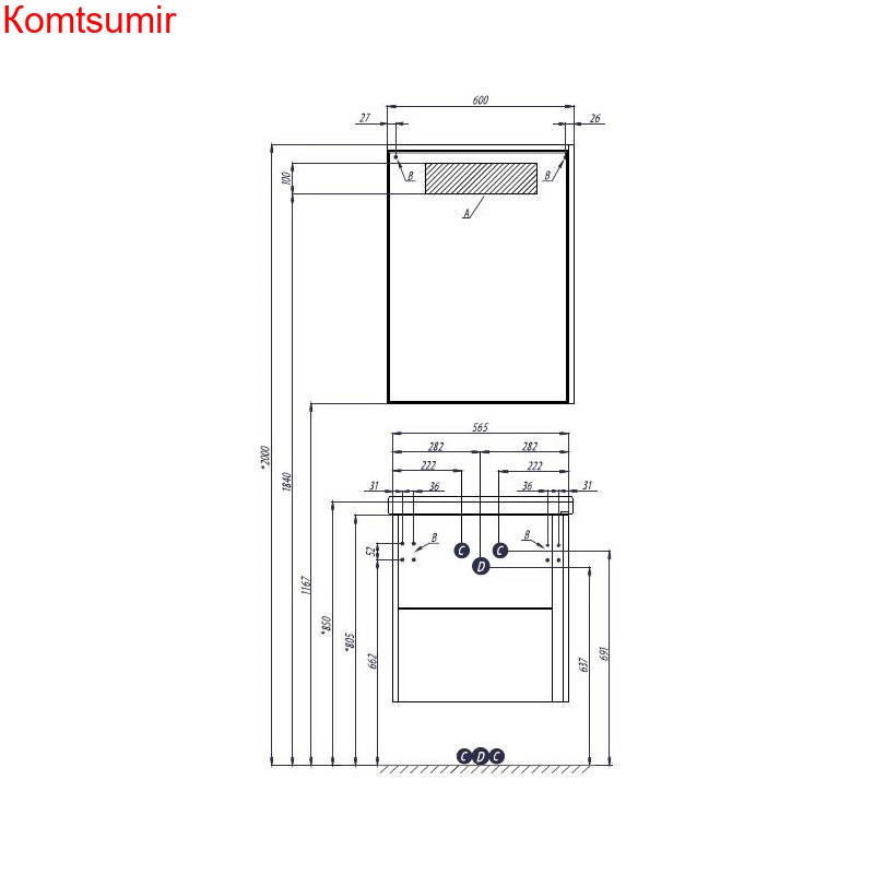 Зеркало-шкаф AQUATON Стоун 60 белый (1A231502SX010)