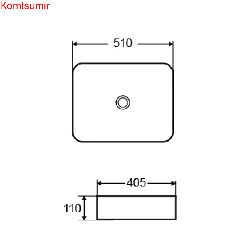 Раковина Azario 510х405х110 накладная, белый (AZ-2178)