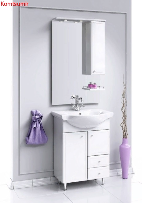 Тумба с раковиной Aqwella Барселона Люкс 65 с бельевой корзиной Тумба с раковиной Aqwella Барселона Люкс 65 с бельевой корзиной