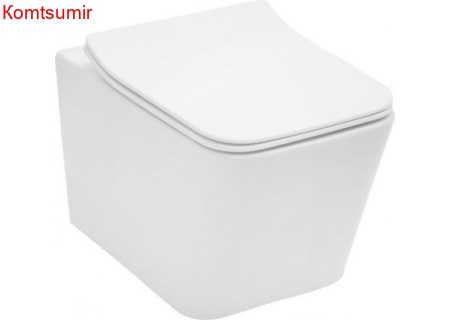 Унитаз подвесной Aqanet Logan L2W безободковый, с крышкой сидение Soft Close, цвет белый.