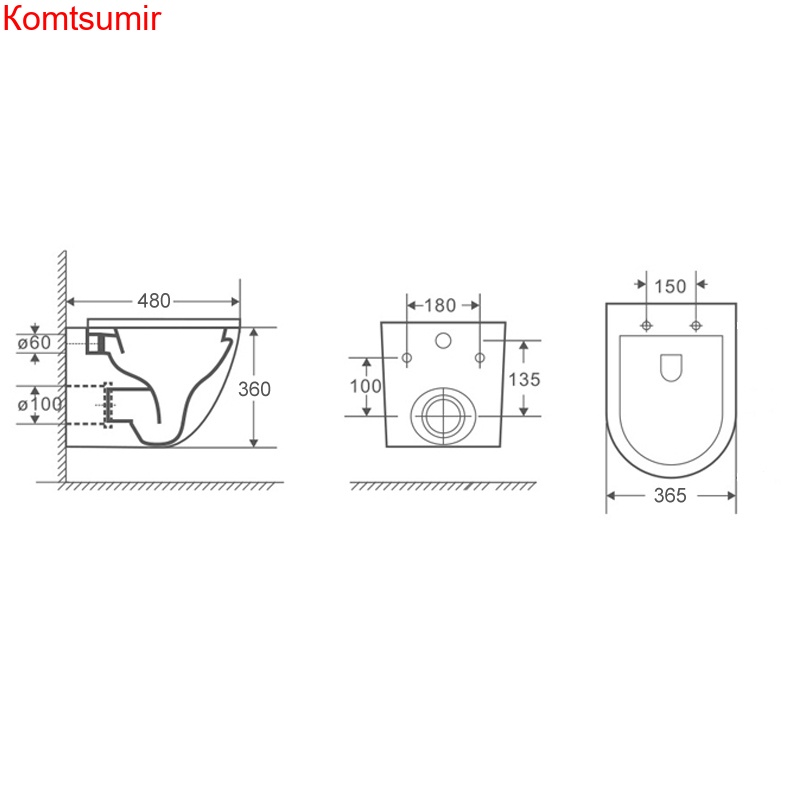 Унитаз подвесной Azario Teramo 480х365х360 безободковый, в комплекте с сидением микролифт, белый (AZ-0053 SP)