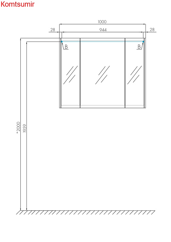 Зеркало-шкаф AQUATON Нортон 100 белое (1A249302NT010)