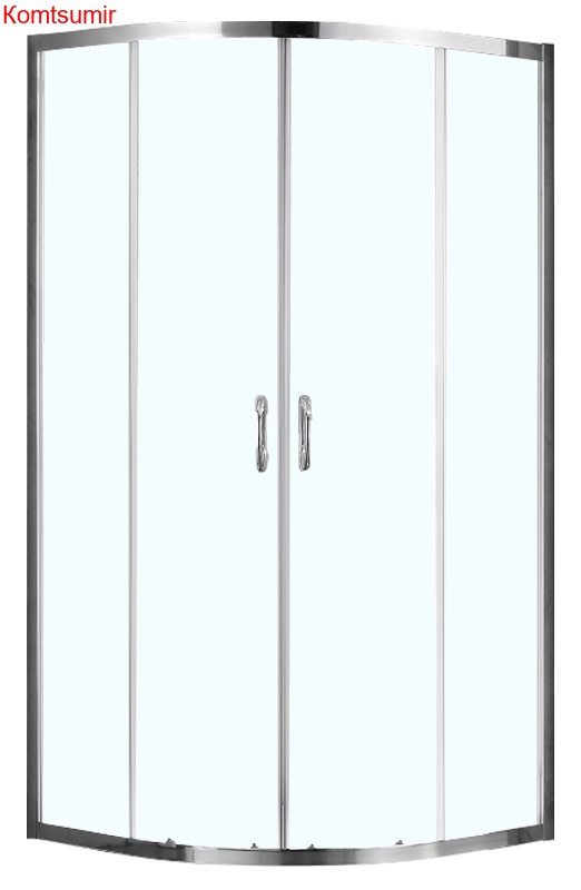 Душевое ограждение Azario MILTON 1000*1000*2000, БЕЗ ПОДДОНА, полукругл. профиль серебро