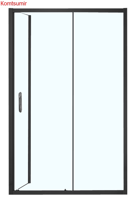 Душевое ограждение Azario 1200*800*2000, L/R БЕЗ ПОДДОНА, открывание направо, черный профиль