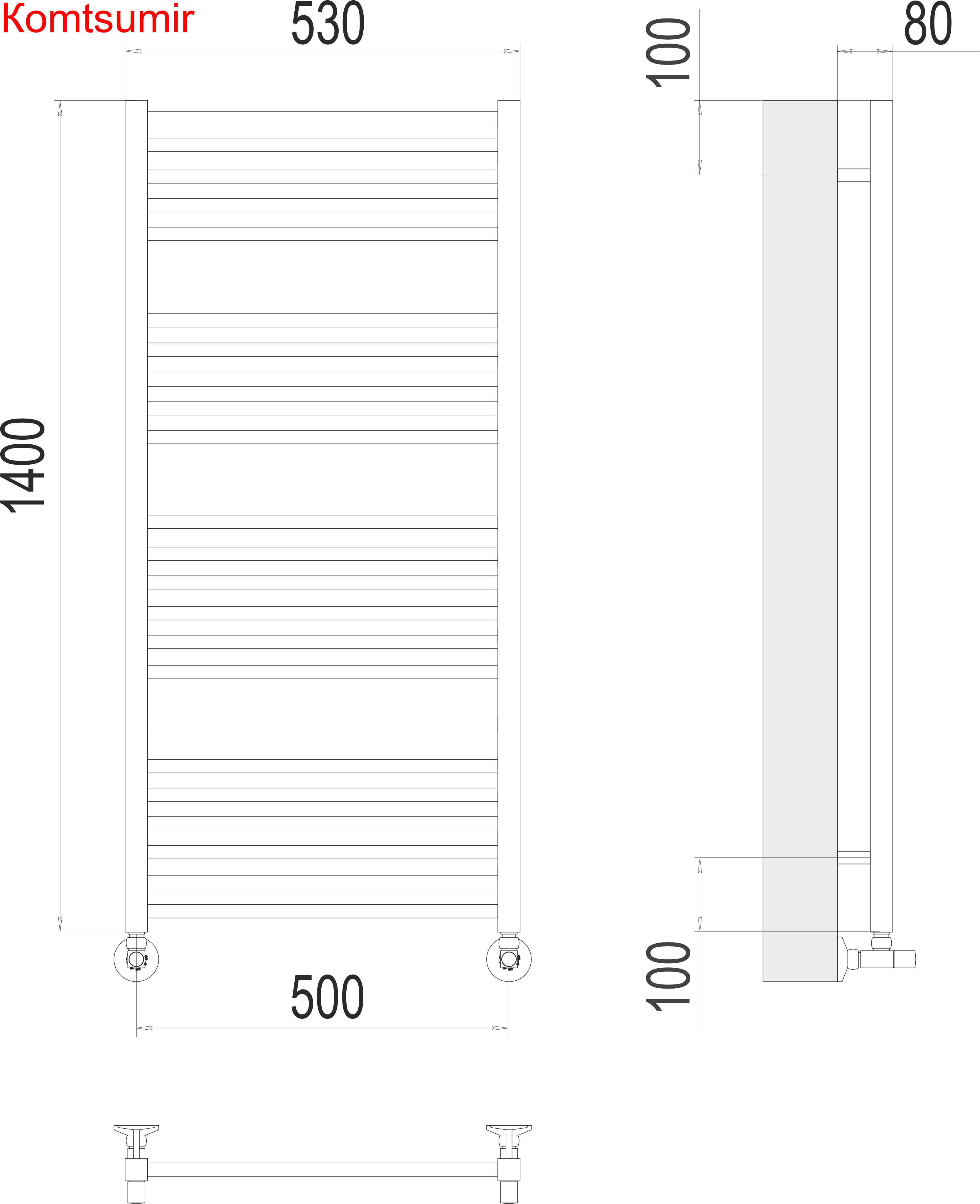 Сицилия П22 500х1400 Полотенцесушитель  TERMINUS