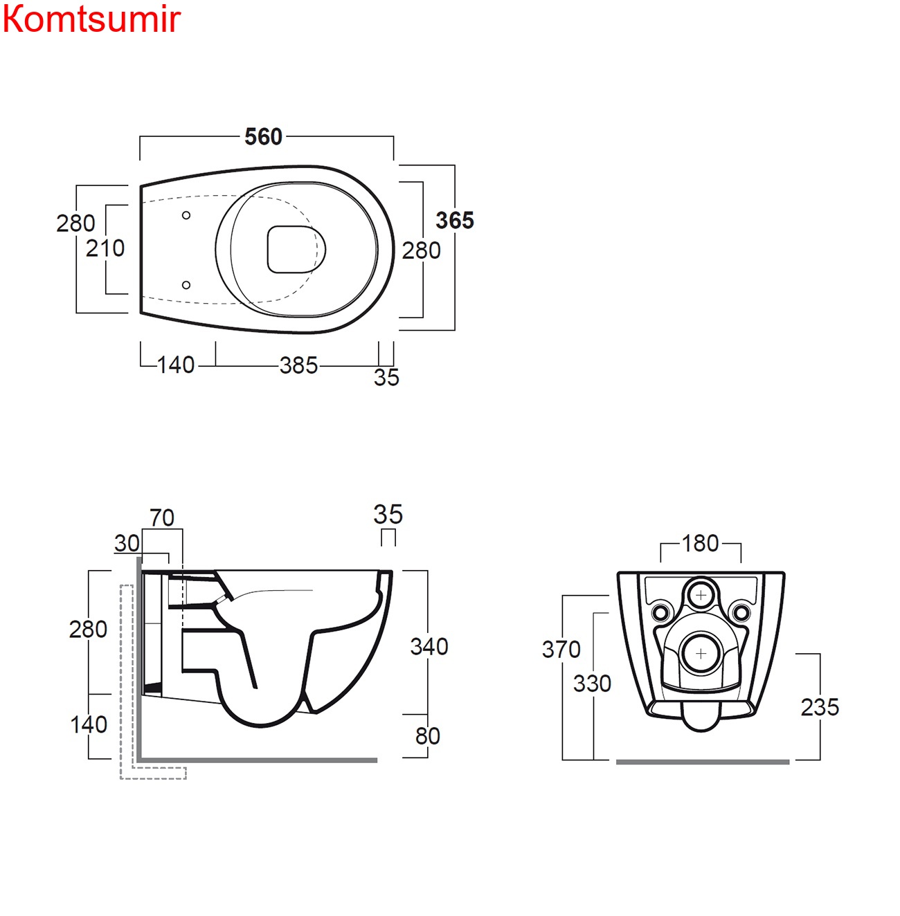 Унитаз подвесной Simas Vignoni "Rimless" 365х560х340 безободковый, с креплением F85, черный матовый (VI18nero matt)