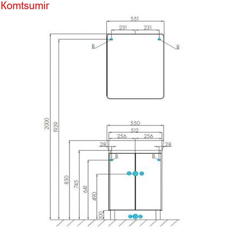 Тумба под раковину AQUATON Скай 55 напольная, белая (1A238101SY010)