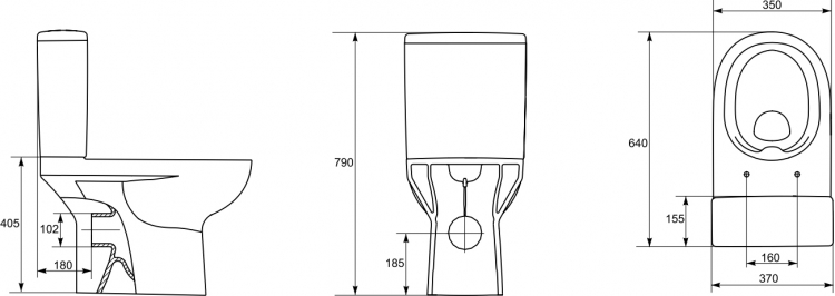 Унитаз-компакт Cersanit Street Fusion Clean On 011 KO-SFU011-3/5-COn-S-DL