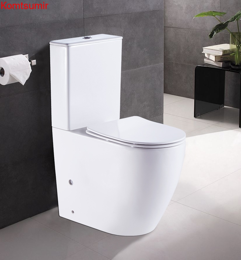 Унитаз-компакт AZARIO MIRADA 655х385х920 напольный, безободковый в комплекте с бачком, смывным механизмом Geberit и сиденьем микролифт (AZ-1289A-G)