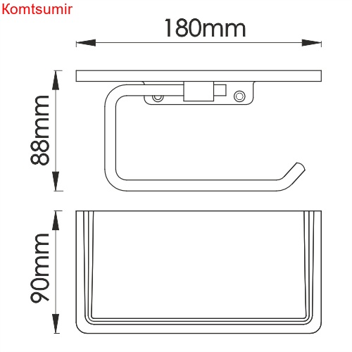 WasserKRAFT K-1525 Держатель туалетной бумаги с полочкой для телефона