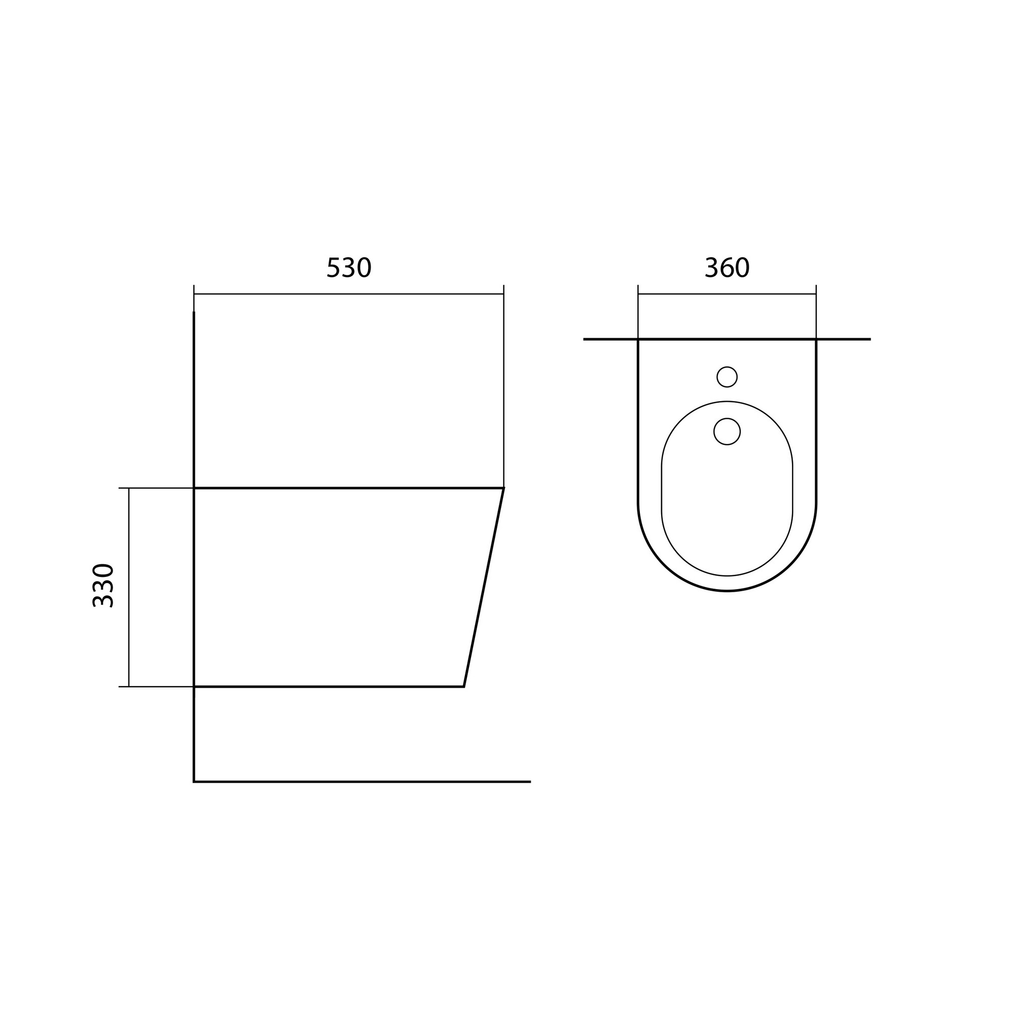 Биде подвесное AQUATEK ВЕГА AQ1057-MW, 530*360*330 мм, цвет белый матовый