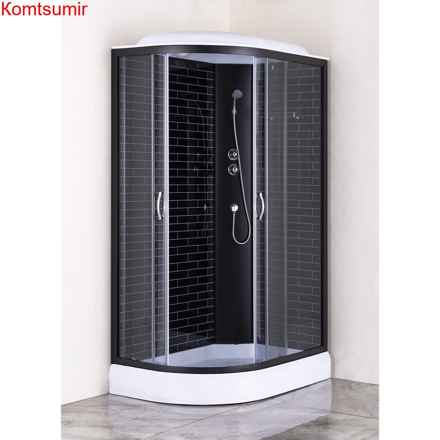 Душевая кабина Loranto 120х80х215 правосторонняя, поддон 13см, черный кирпичный узор, прозрачное стекло 4мм, профиль черный (CS6612013RGB120) Душевая кабина Loranto 120х80х215 правосторонняя, поддон 13см, черный кирпичный узор, прозрачное стекло 4мм, профиль черный (CS6612013RGB120)