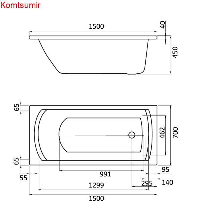 Ванна акриловая Santek Монако прямоугольная 150х70, белая Ванна акриловая Santek Монако прямоугольная 150х70, белая
