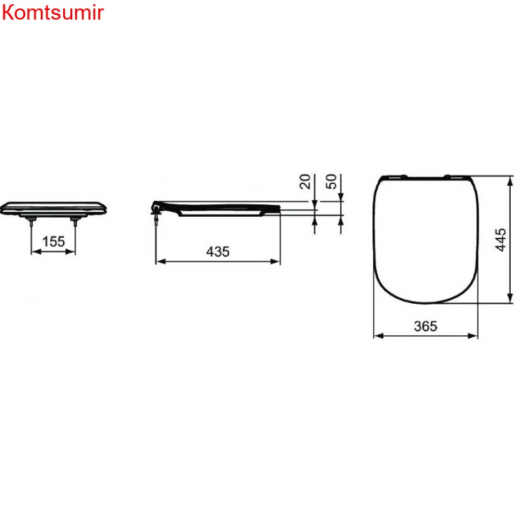 Крышка-сиденье для унитаза Ideal Standard Tesi с микролифтом, черное (T3527V3)