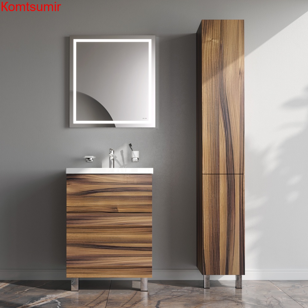 M90CSR0306HF GEM, шкаф-колонна, напольный, правый, 30 см, двери, push-to-open, цвет: орех