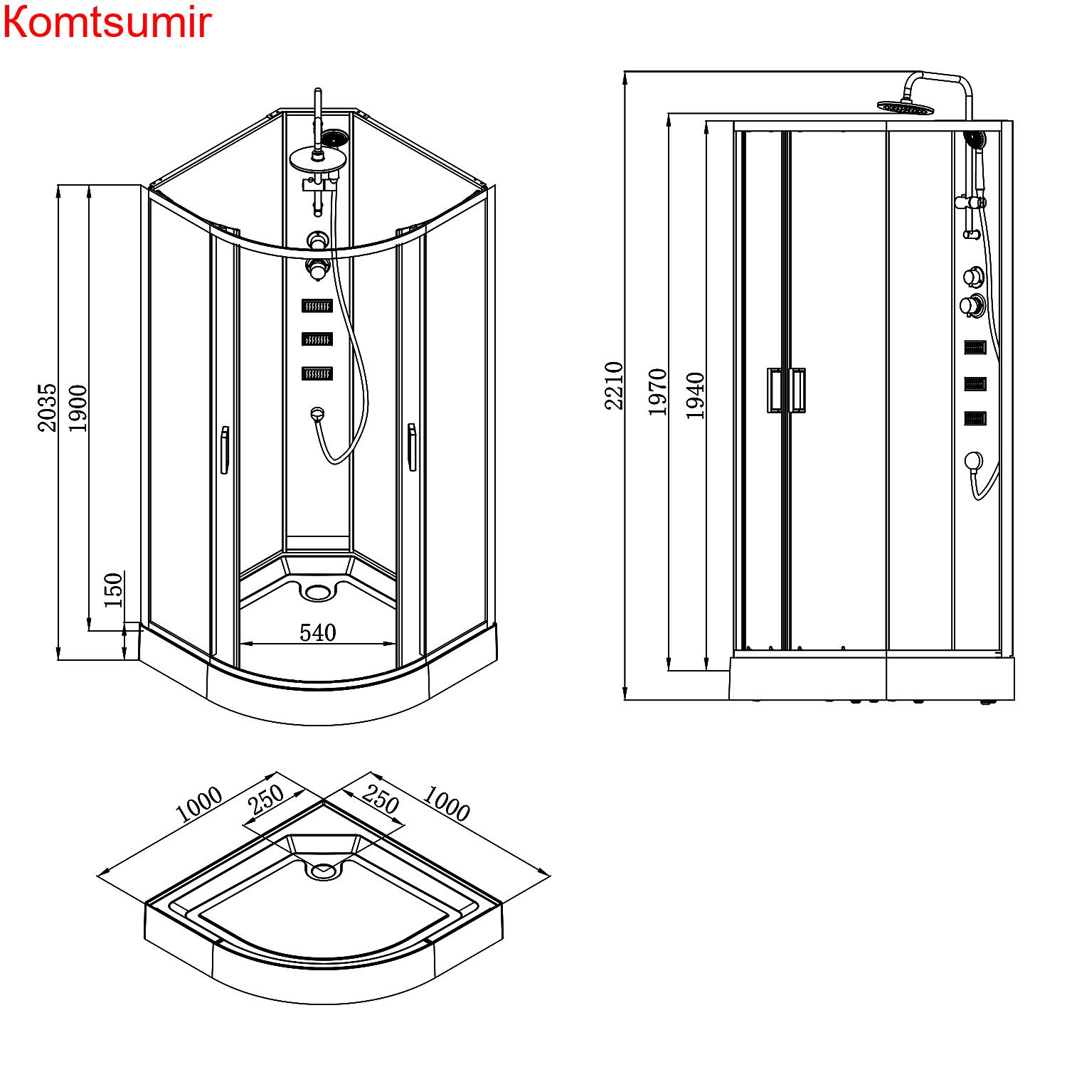 Душевая кабина Loranto NEO 100x100x(190+15) с низким поддоном 15см, прозрачное закаленное стекло 5 мм, задние стеклянные стенки белые, профиль черный-матовый (CS-21811-100) Душевая кабина Loranto NEO 100x100x(190+15) с низким поддоном 15см, прозрачное закаленное стекло 5 мм, задние стеклянные стенки белые, профиль черный-матовый (CS-21811-100)
