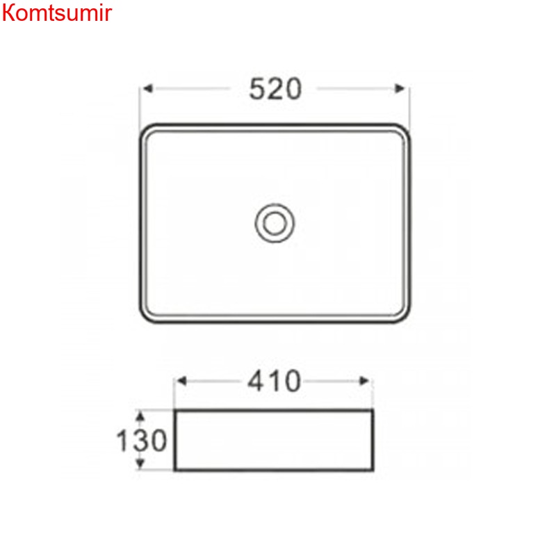 Раковина Azario 520х410х130 накладная, белый (AZ-2074B)