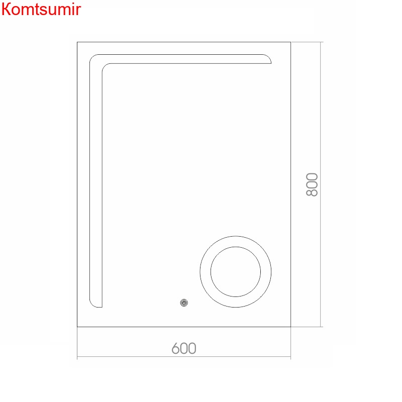 Зеркало AZARIO Клио 600*800, LED подсветка, сенсорный выключатель, увеличительное зеркало