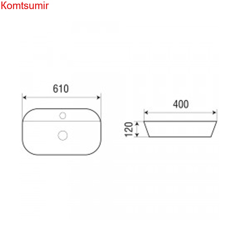 Раковина Azario накладная 610x400x120 белый (AZ-2203 SP)