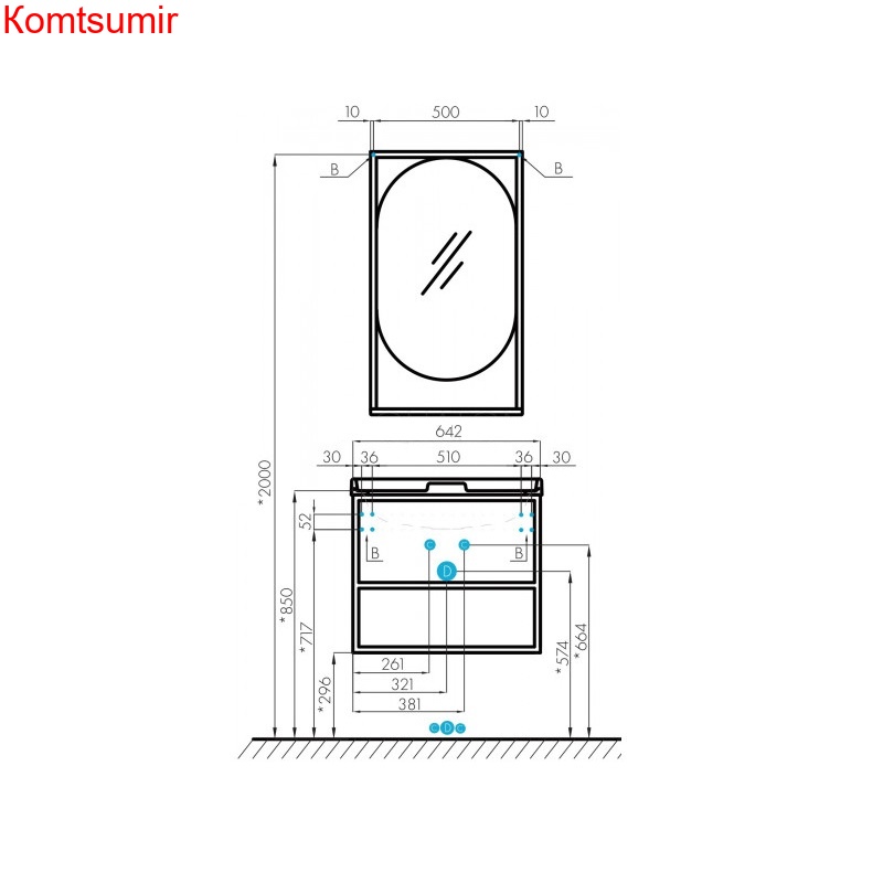 Зеркало AQUATON Лофт Фабрик 50 дуб кантри (1A242502LTDY0)