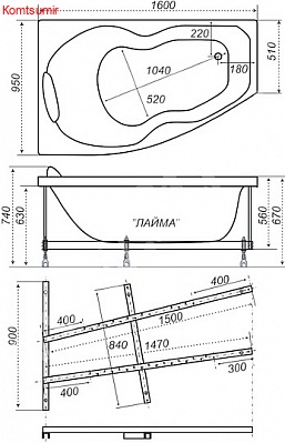 Акриловая ванна Triton ЛАЙМА 160x95 Акриловая ванна Triton ЛАЙМА 160x95