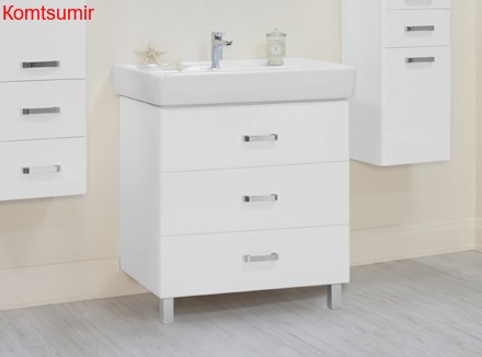 Тумба под раковину AQUATON Америна 80 М напольная, белая (1A169101AM010)