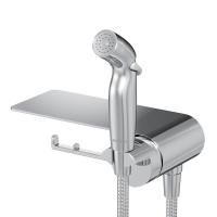 AM.PM F0H8F900 Func, гигиенический набор со смесителем для душа с полкой, хром, шт.