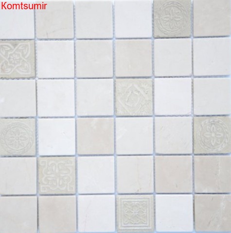 Мозаика Caramelle Mosaic Botticino MAT 48x48x8 Мозаика Caramelle Mosaic Botticino MAT 48x48x8
