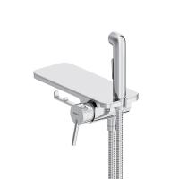 Damixa 773500001 Jupiter, смеситель монтируемый в стену с гиг. душем и полкой, хром